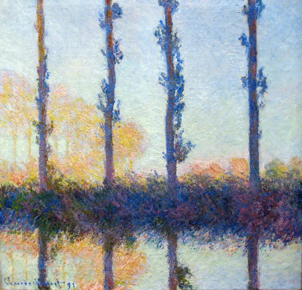 The Four Trees, (Four Poplars on the Banks of the Epte River near Giverny) in Detail Claude Monet